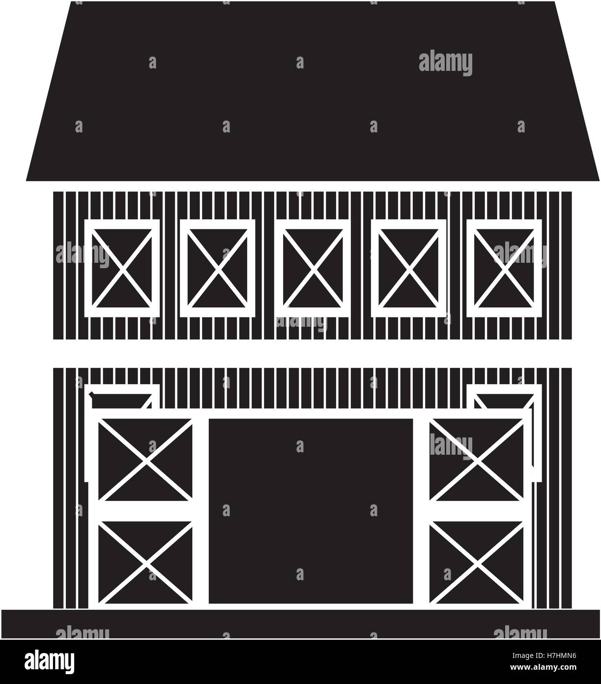 Silhouette de farm barn house icône sur fond blanc. vector illustration Illustration de Vecteur