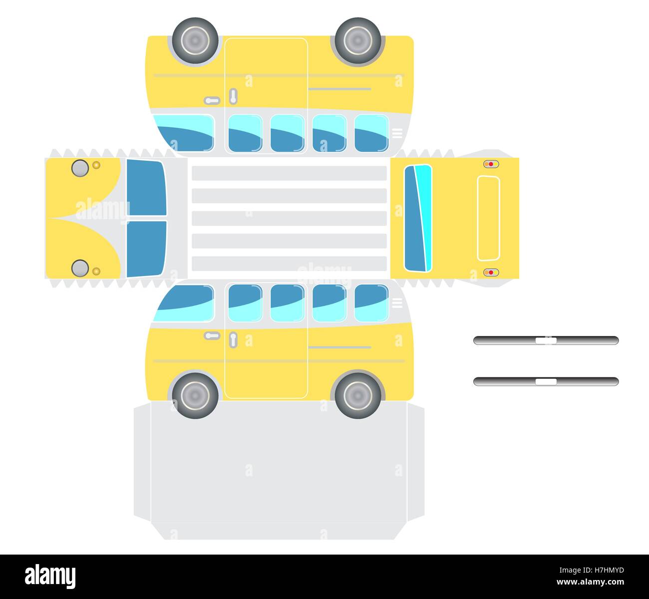 Les grandes lignes de bus Van Vintage,Imprimer sur papier , découper et la  colle dans un modèle 3D Image Vectorielle Stock - Alamy