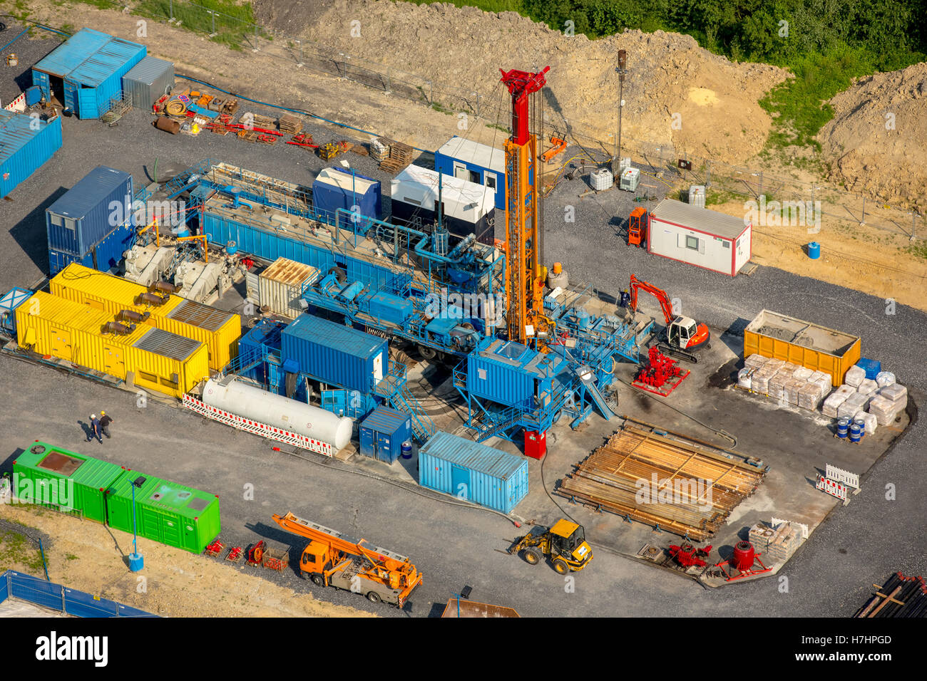 Approfondissement du gaz, vieille mine, Radbod, Hamm, Münsterland, Rhénanie du Nord-Westphalie, Allemagne Banque D'Images