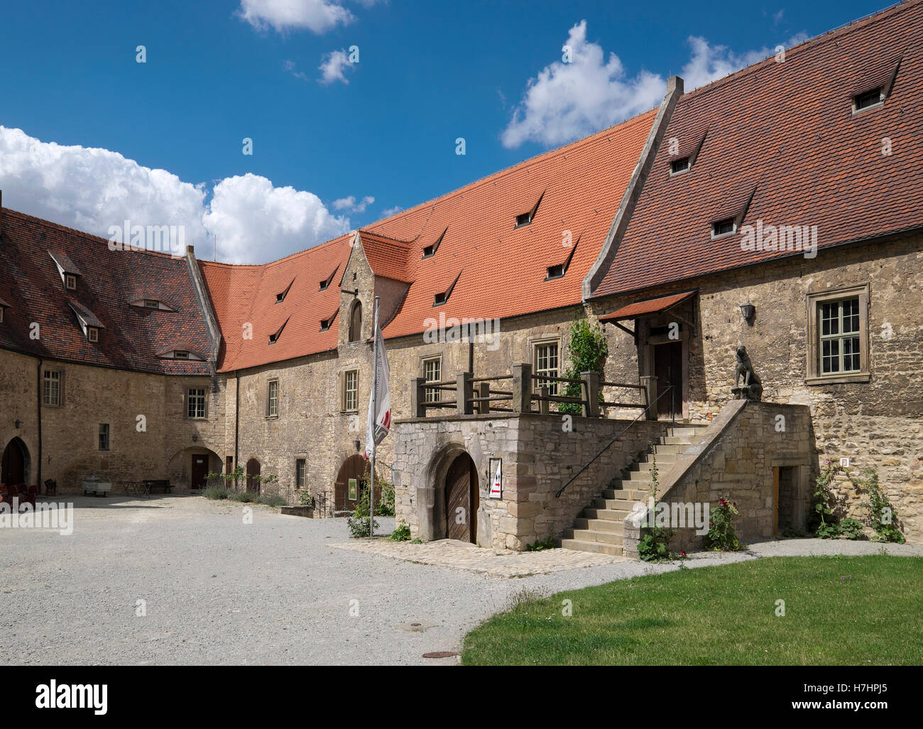 Cour du château, Château de Neuchâtel, Freyburg, Saxe-Anhalt, Allemagne Banque D'Images