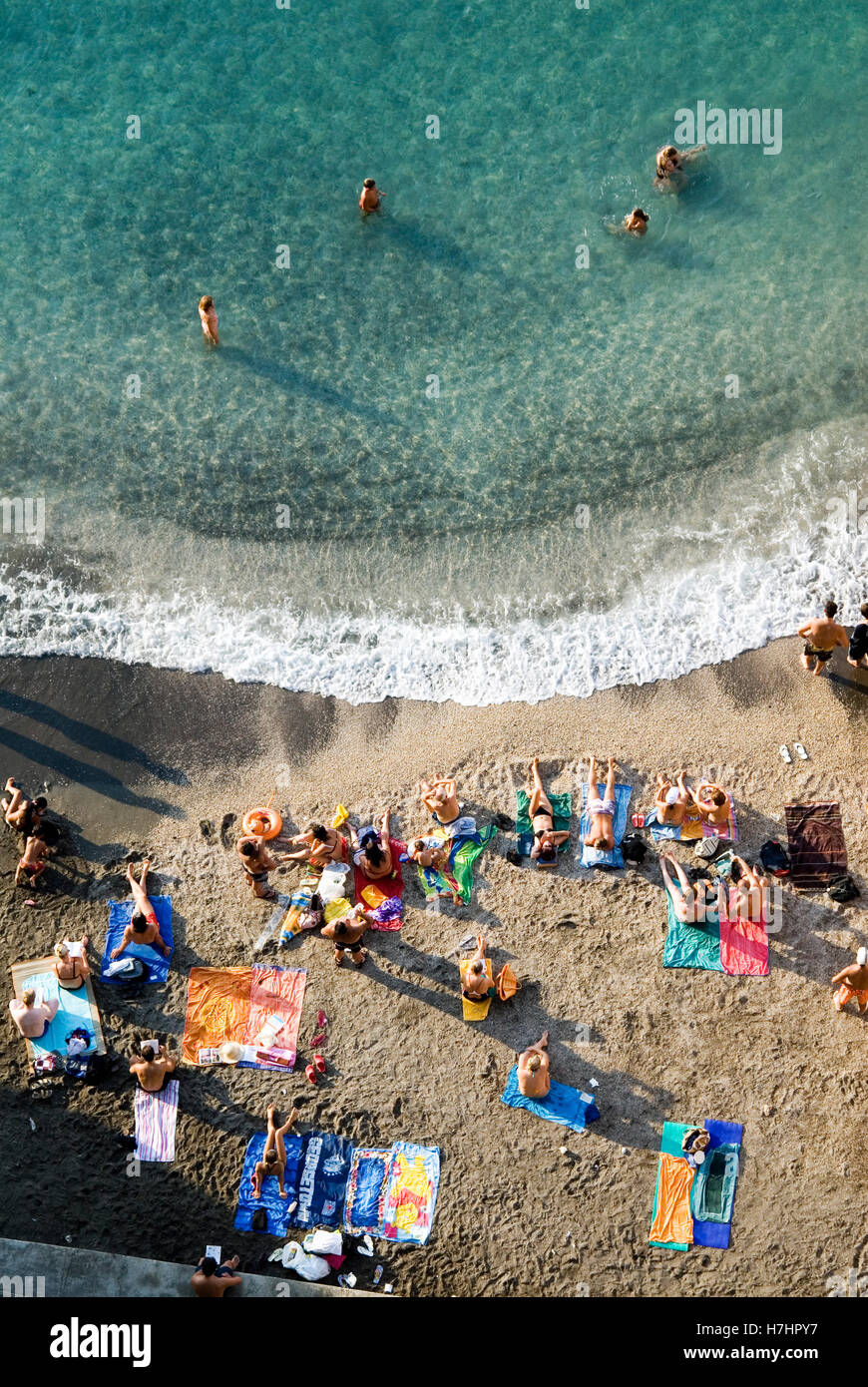 Plage de Sorrente, sur le golfe de Naples, Italie, Europe Banque D'Images