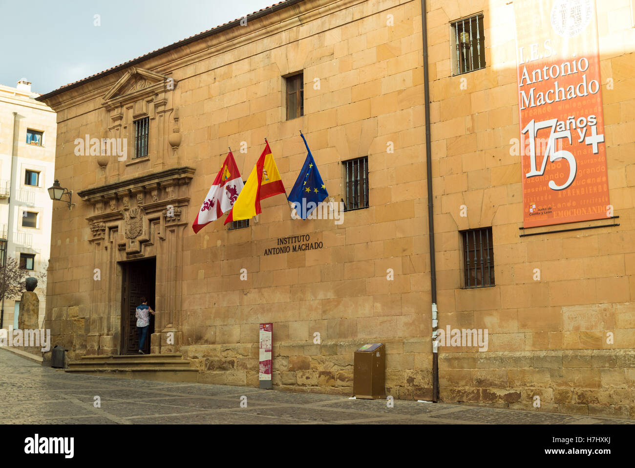 SORIA, ESPAGNE - 2 NOVEMBRE 2016 : Institut de l'enseignement secondaire Antonio Machado, où le poète du même nom était le professeur Banque D'Images