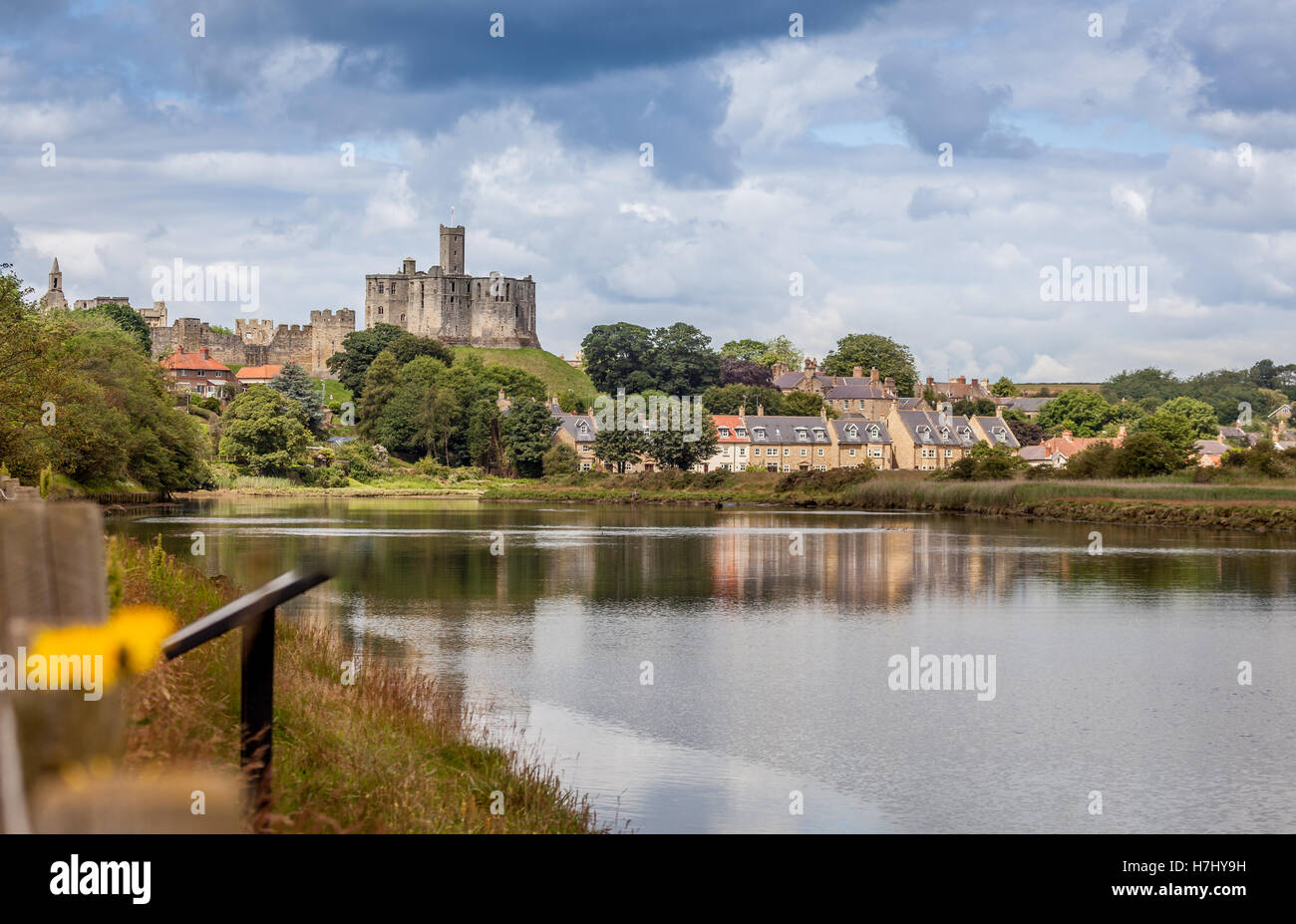 Château de Warkworth, Northumberland, England, UK, FR, DE L'Europe. Banque D'Images