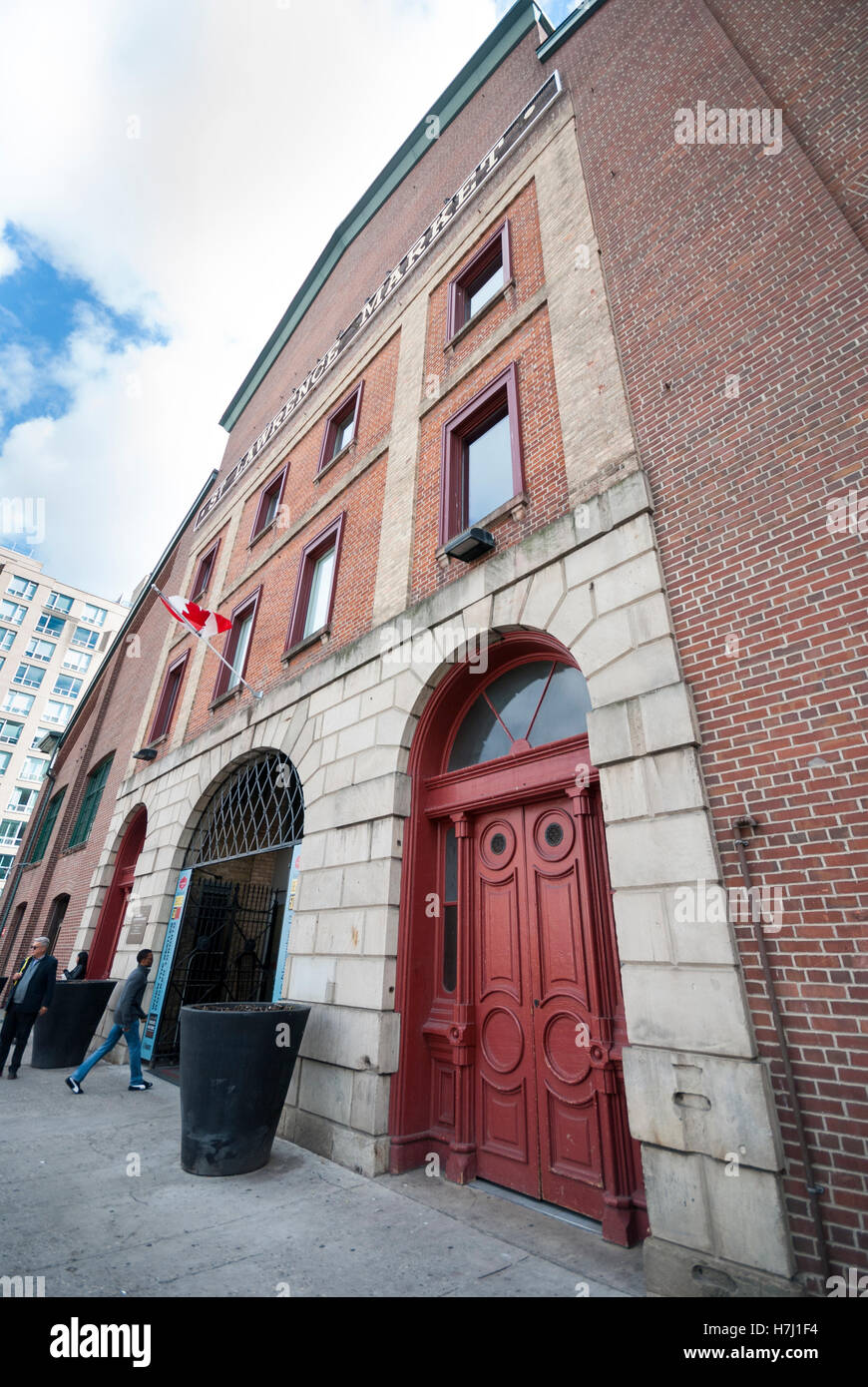 L'entrée du marché historique Lawrence au coin des rues Front et Jarvis au centre-ville de Toronto Ontario Canada Banque D'Images