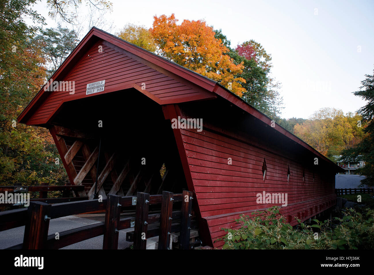 Pont couvert, Newfield Newfield, New York, États-Unis d'Amérique Banque D'Images