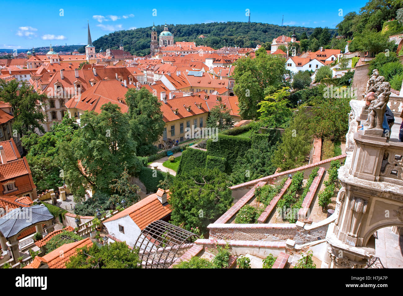 Le long des jardins du château Hradcany à Prague Banque D'Images