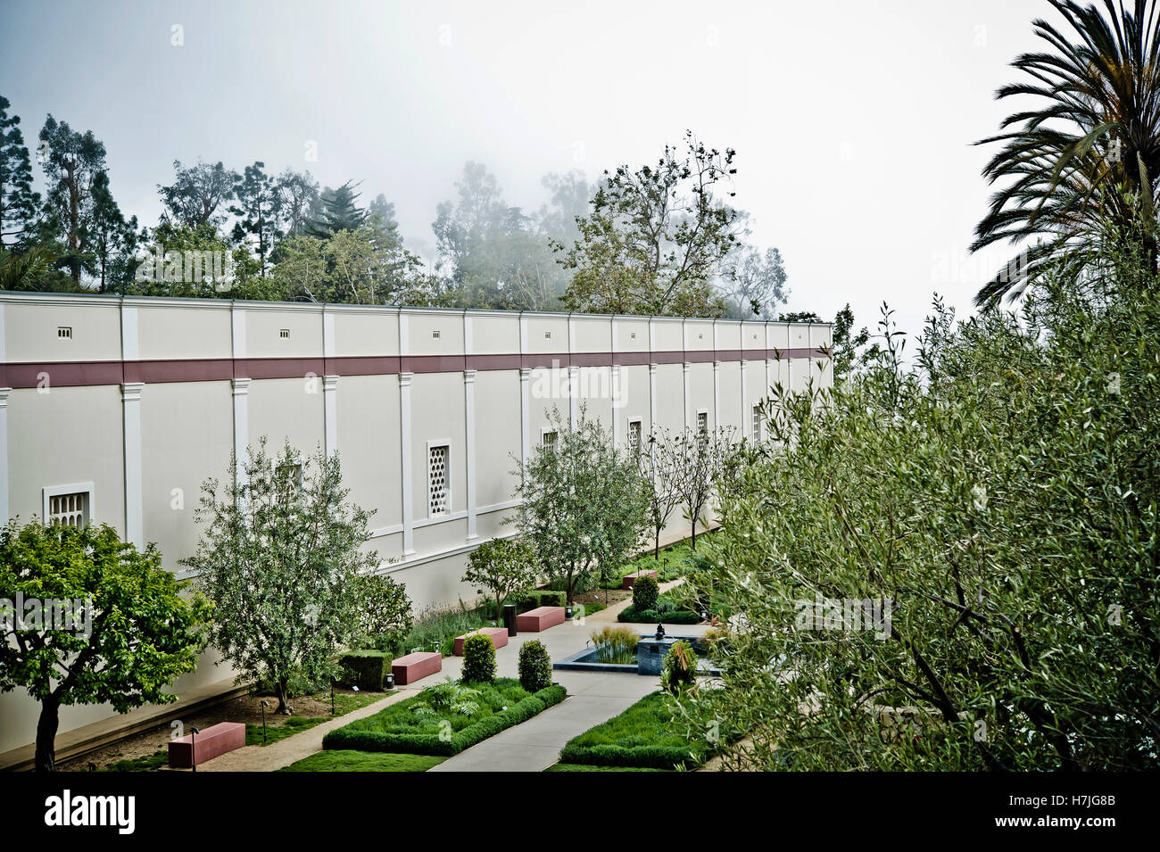 J. Paul Getty villa à Los Angeles s'est transformée en gardant le musée de l'art romain ancien collection Banque D'Images