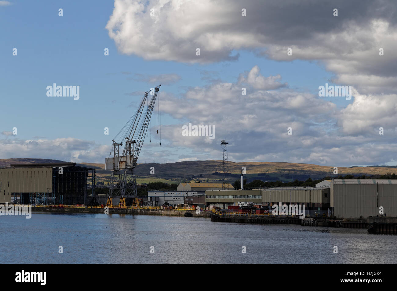Quais de construction navale Clyde clydeside yarrow shipbuilders et Glasgow Banque D'Images