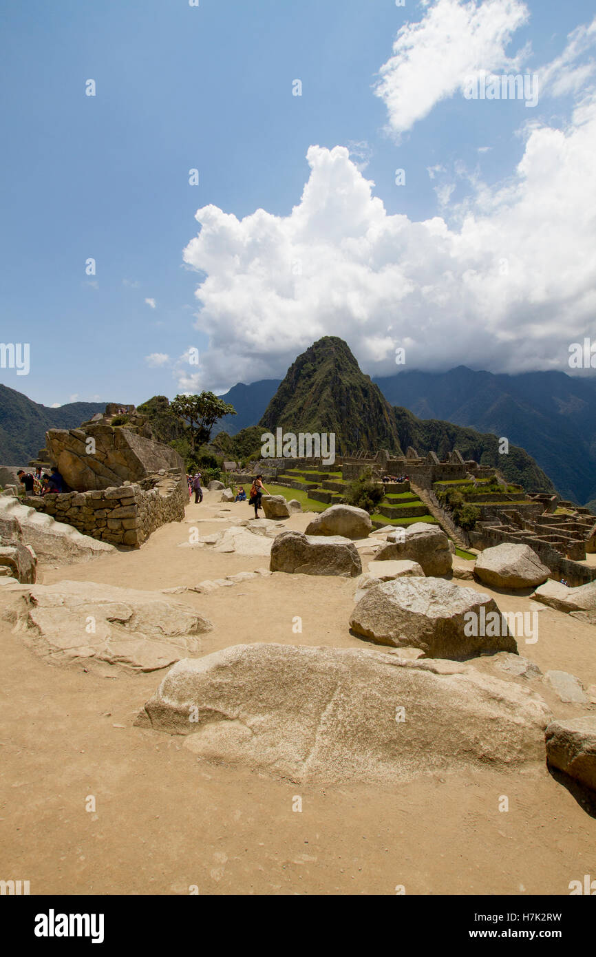 Les ruines Inca de Machu Picchu, Pérou Banque D'Images