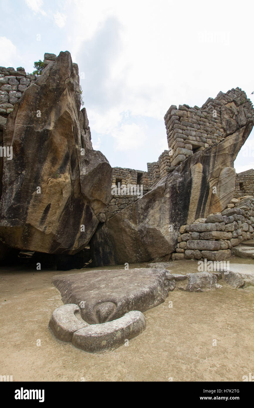 Condor des Andes la représentation à Machu Picchu Banque D'Images