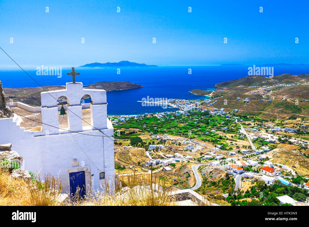 Tradirtional authentique île grecque de Sérifos. Cyclades Banque D'Images