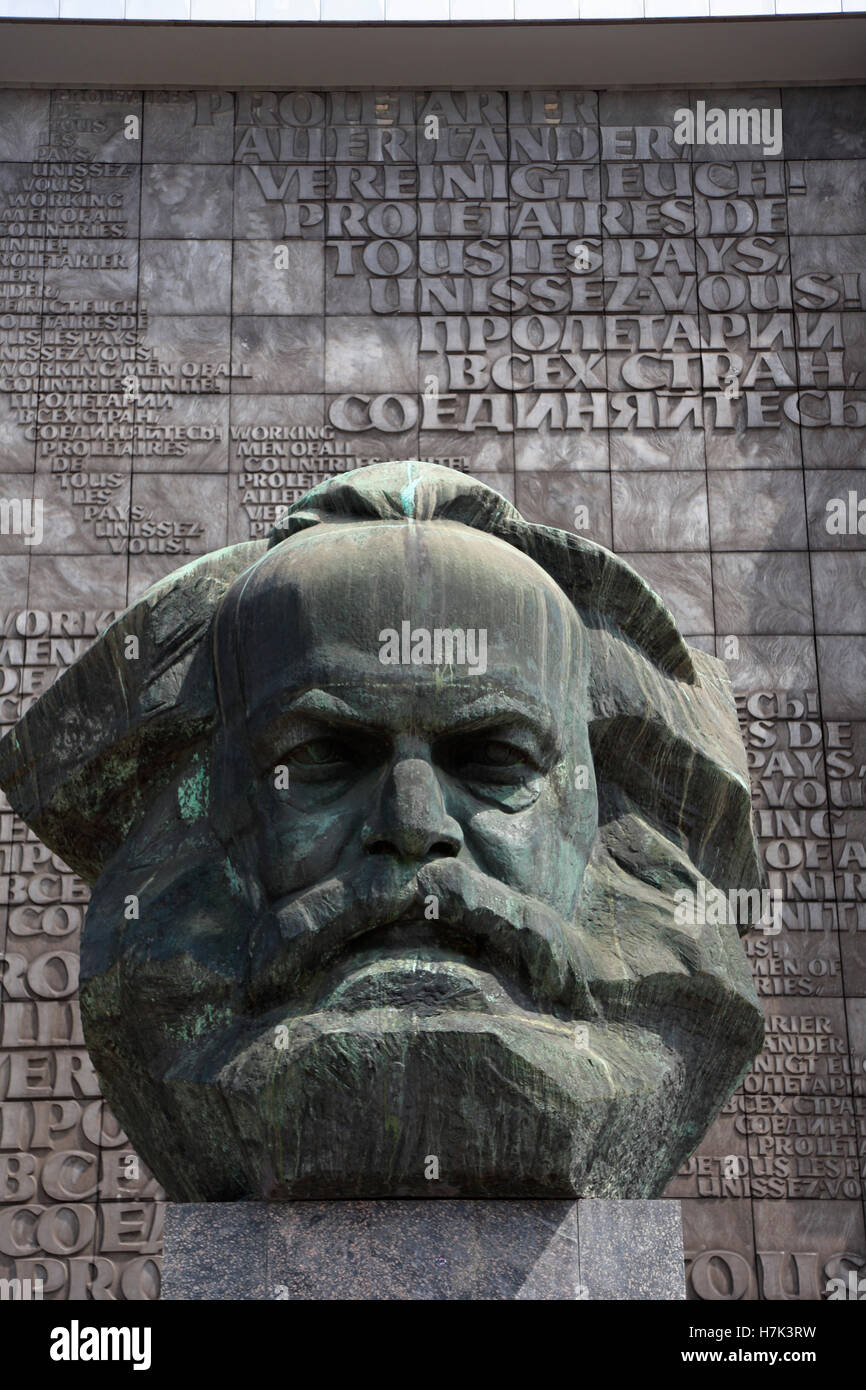 Chemnitz Monument Karl Marx Banque D'Images