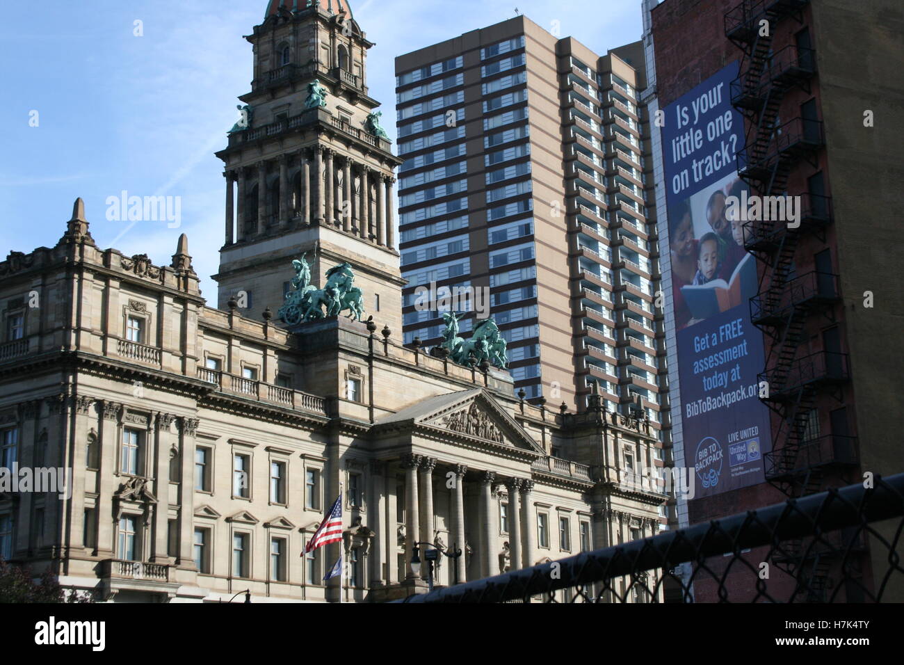 L'Hôtel de ville de Detroit Banque D'Images