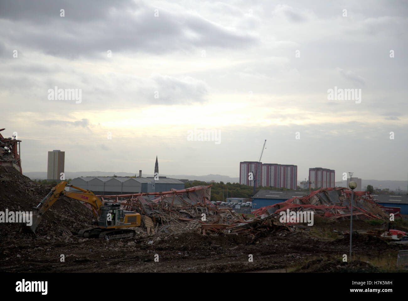 Red Road Appartements Glasgow démolition de la plus haute appartements en Europe Banque D'Images