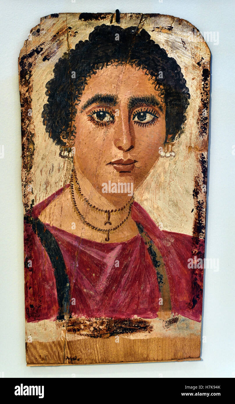 Portrait d'une jeune femme 2ème siècle l'Egypte romaine égyptienne Banque D'Images