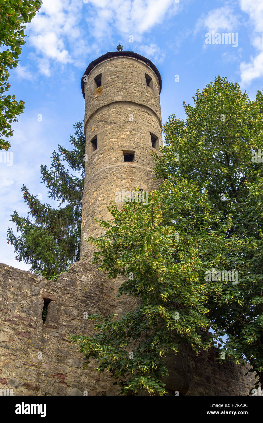 Bad Neustadt an der Saale, Ville, vue, l'histoire, fortifications, murs, Bavaria, Germany, Europe Banque D'Images