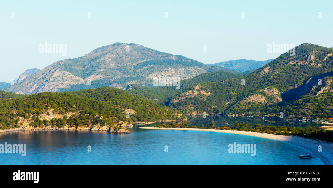 La Turquie, Méditerranée, Mer Égée côte Turquoise, près de Oludeniz Fethiye, Blue Lagoon et Belcekiz beach Banque D'Images