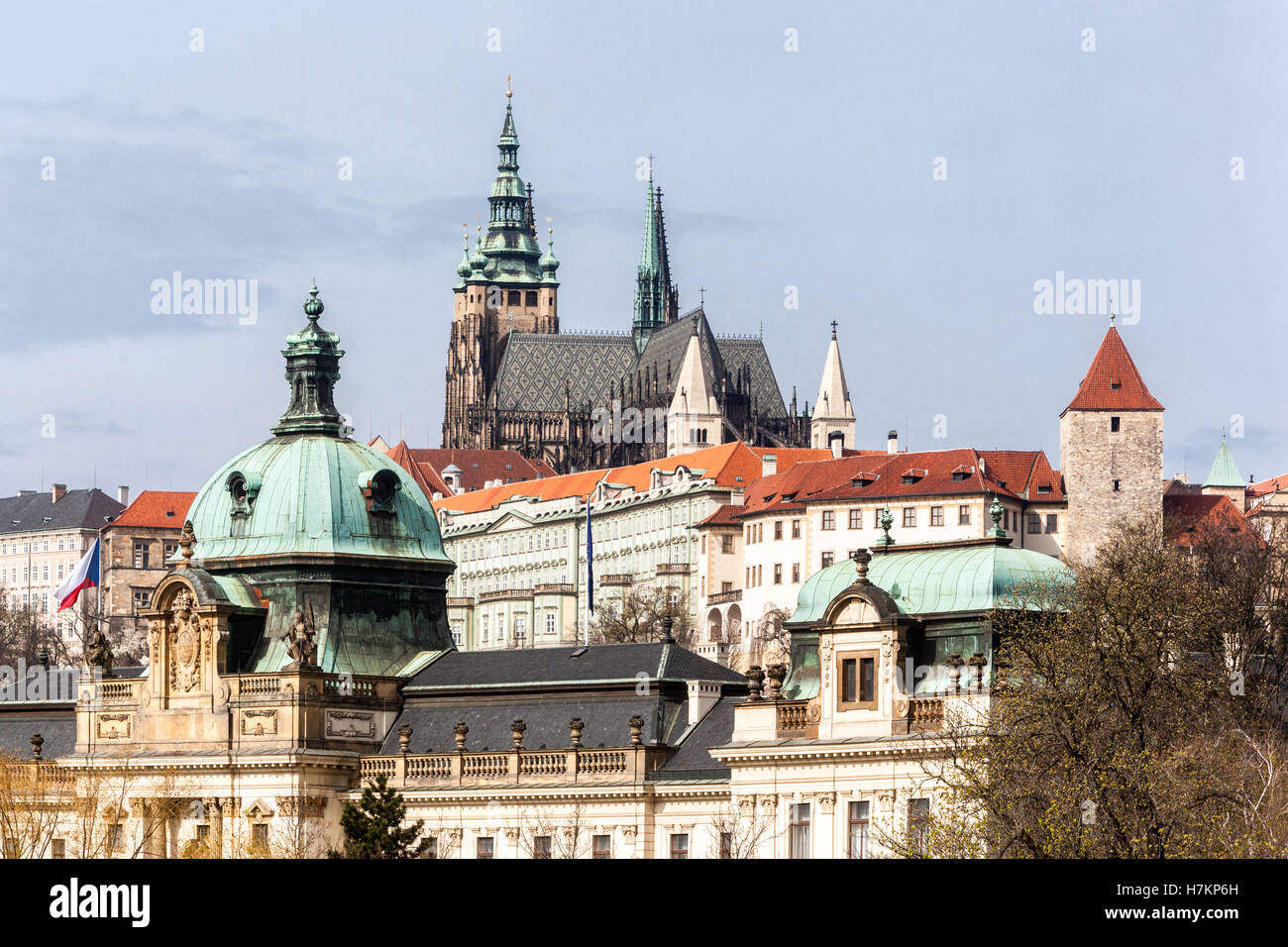 Château de Prague vue sur Prague Siège présidentiel, Hradcany panorama République tchèque Banque D'Images