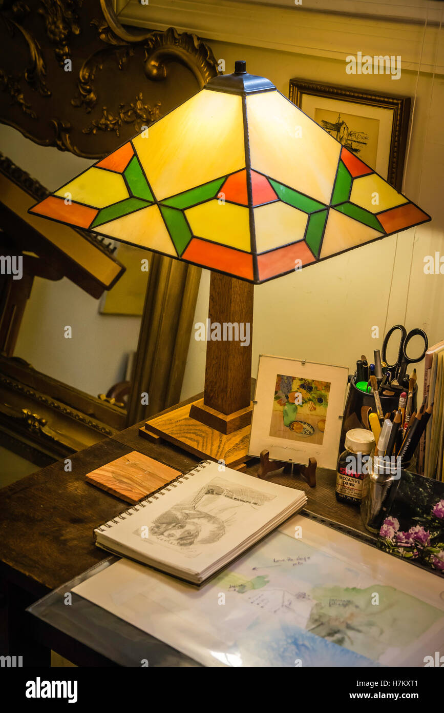 Lampe de bureau Tiffany styl Banque D'Images