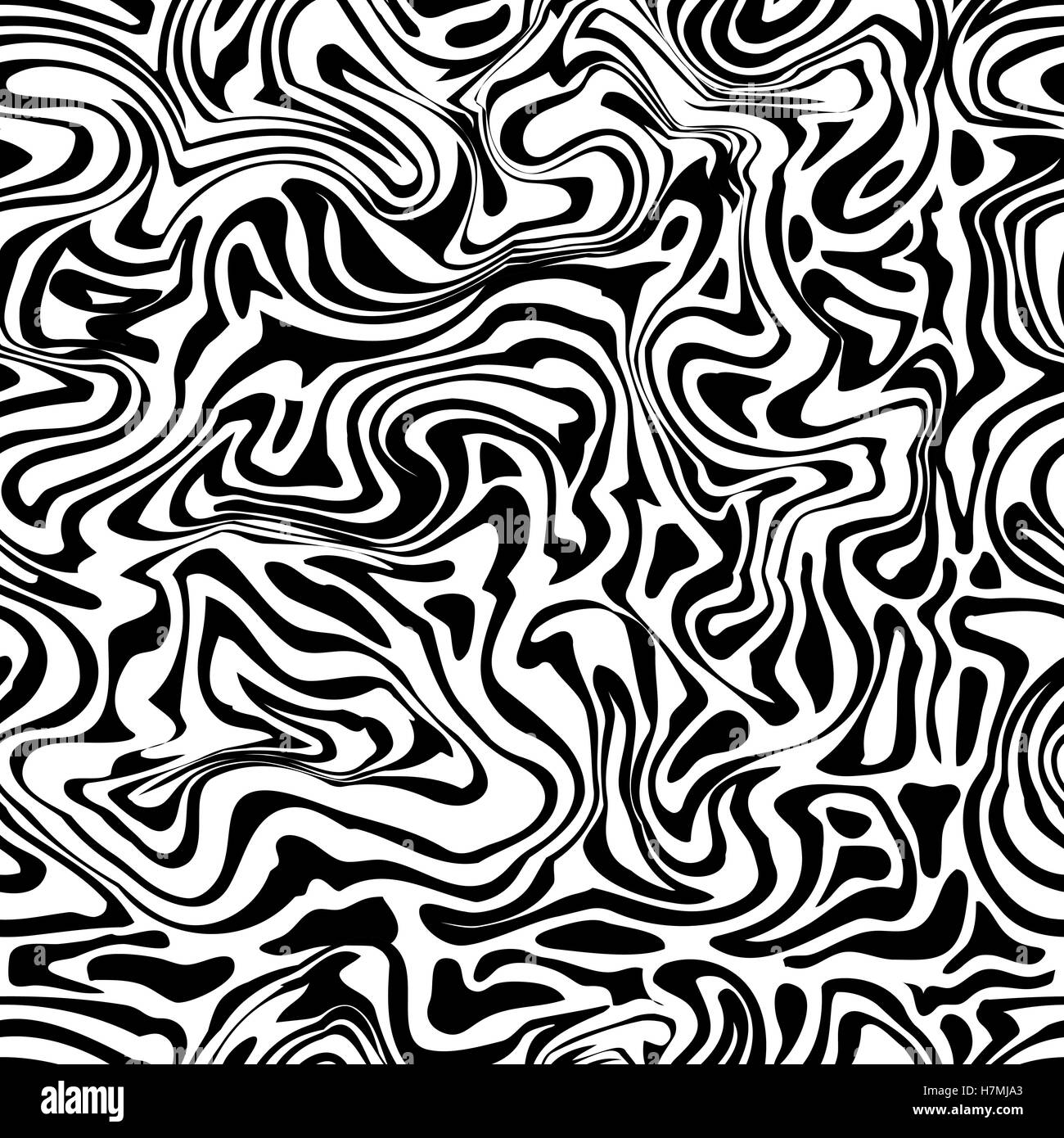 En mode transparent ebru. Marbré de motif en noir et blanc. Vector illustration. Illustration de Vecteur