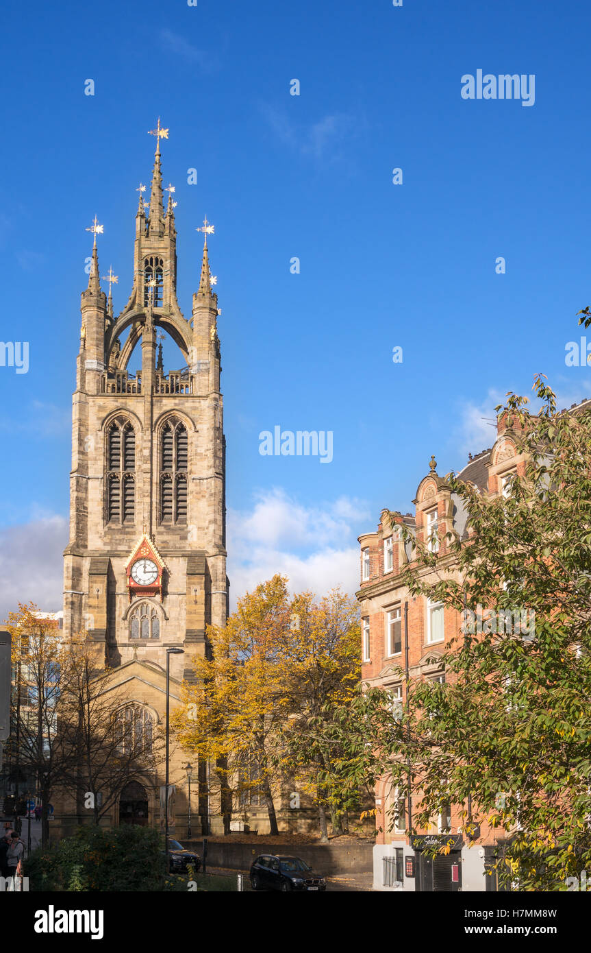L'église cathédrale de St Nicolas à l'automne, Newcastle upon Tyne, England, UK Banque D'Images