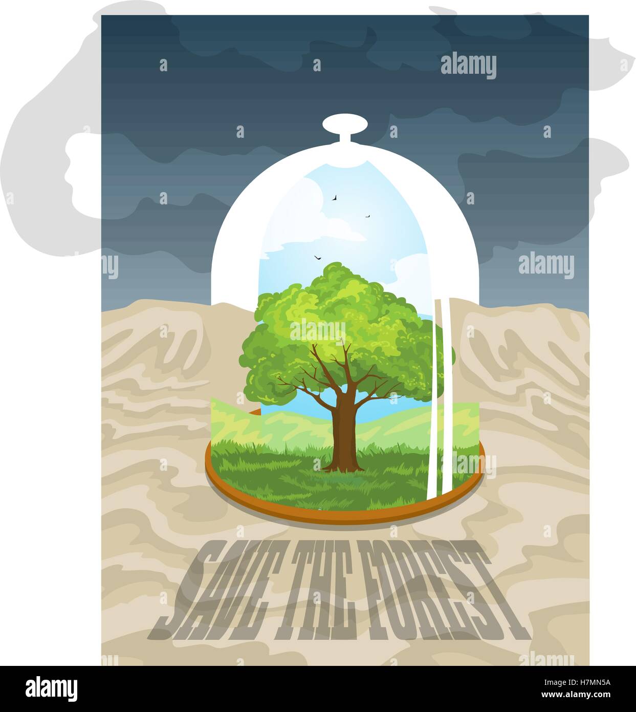 Sauver la Forêt. Le jour de la terre Illustration de Vecteur