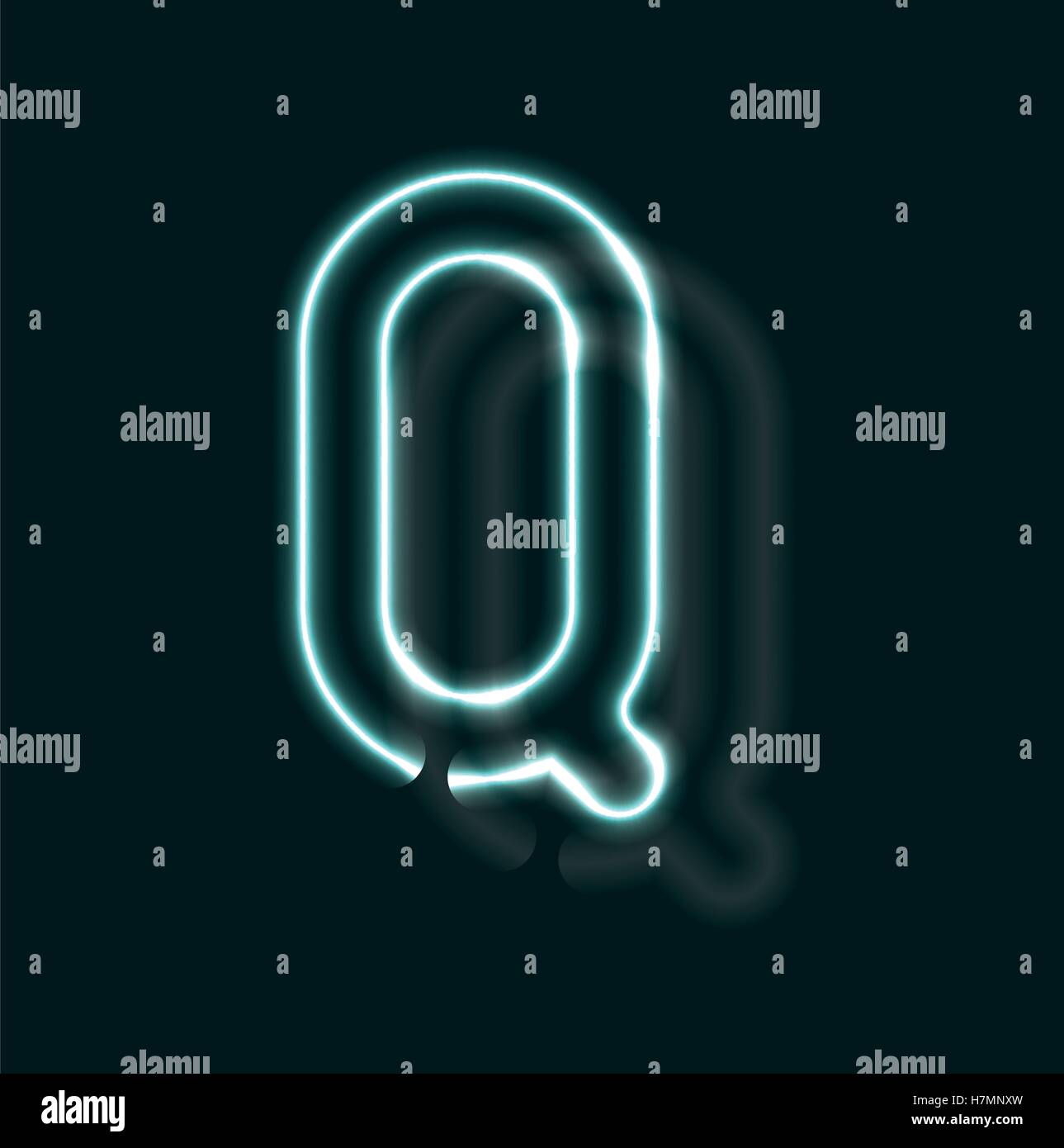 Alphabet au néon. Police de contour lumineux. Lettre vecteur réaliste de tubes au néon. Vector illustration. ABC inhabituelle. Illustration de Vecteur