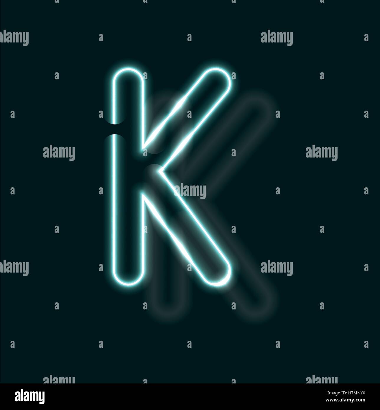 Alphabet au néon. Police de contour lumineux. Lettre vecteur réaliste de tubes au néon. Vector illustration. ABC inhabituelle. Illustration de Vecteur