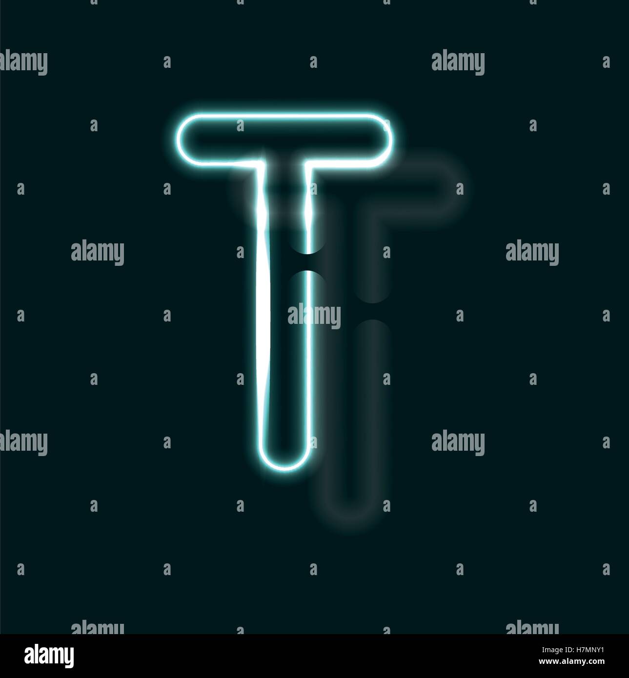 Alphabet au néon. Police de contour lumineux. Lettre vecteur réaliste de tubes au néon. Vector illustration. ABC inhabituelle. Illustration de Vecteur