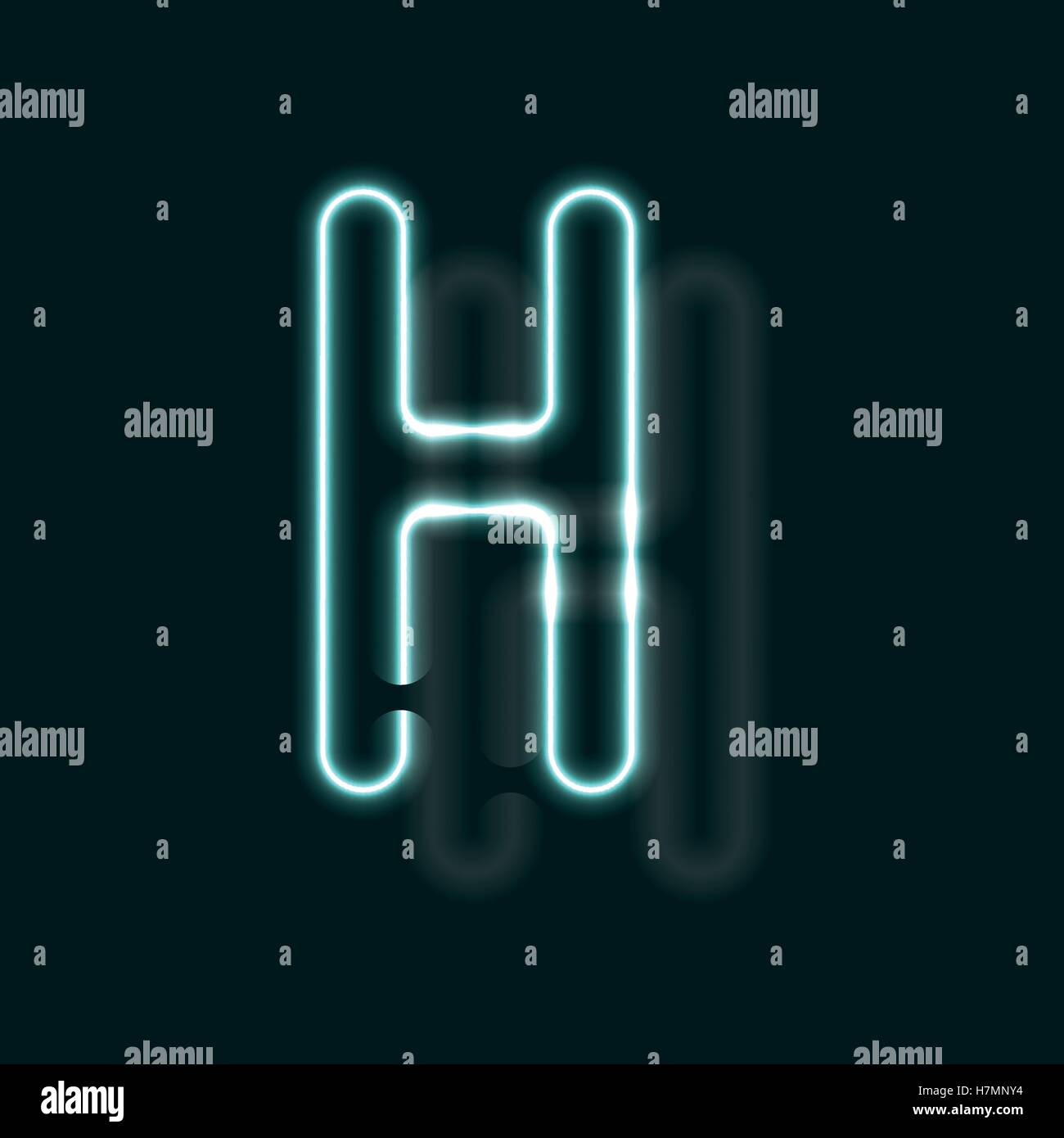 Alphabet au néon. Police de contour lumineux. Lettre vecteur réaliste de tubes au néon. Vector illustration. ABC inhabituelle. Illustration de Vecteur