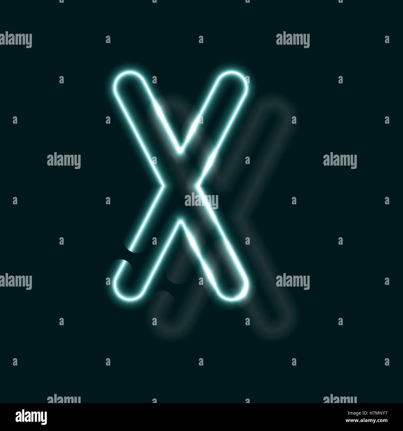 Alphabet au néon. Police de contour lumineux. Lettre vecteur réaliste de tubes au néon. Vector illustration. ABC inhabituelle. Illustration de Vecteur