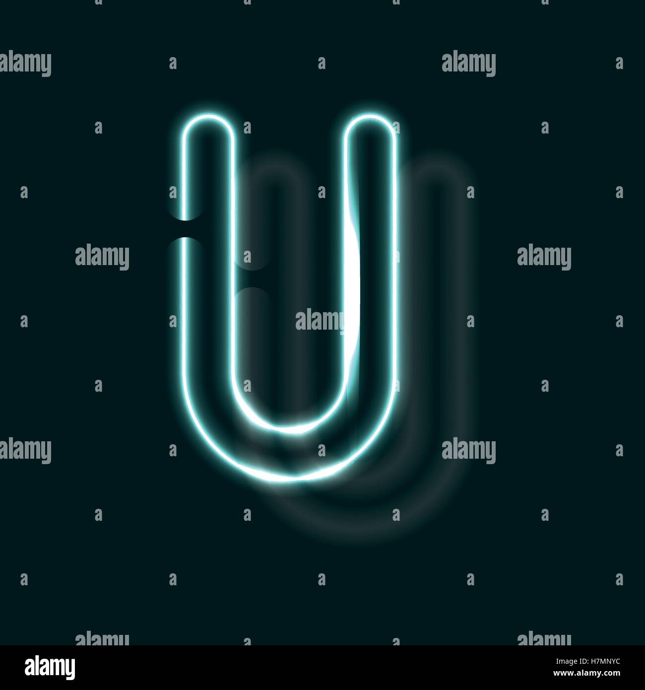 Alphabet au néon. Police de contour lumineux. Lettre vecteur réaliste de tubes au néon. Vector illustration. ABC inhabituelle. Illustration de Vecteur