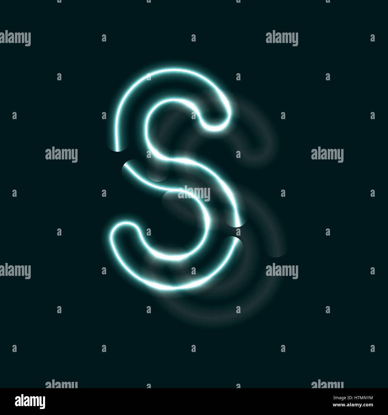 Alphabet au néon. Police de contour lumineux. Lettre vecteur réaliste de tubes au néon. Vector illustration. ABC inhabituelle. Illustration de Vecteur