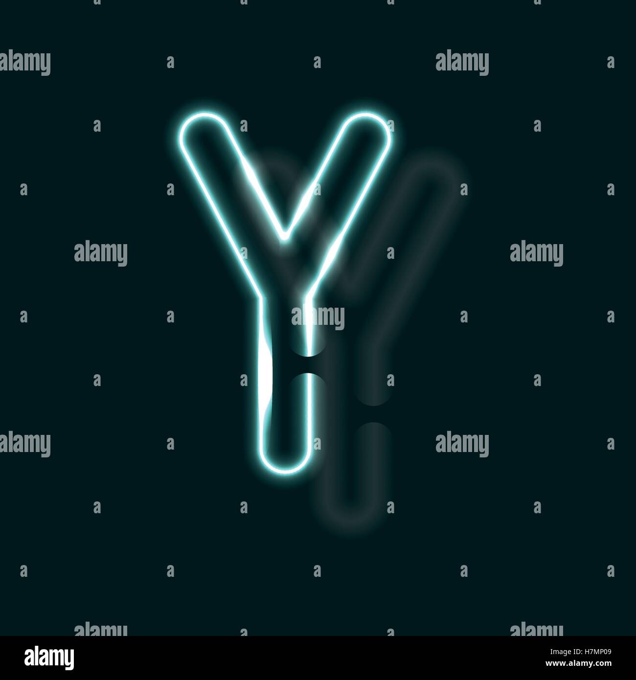 Alphabet au néon. Police de contour lumineux. Lettre vecteur réaliste de tubes au néon. Vector illustration. ABC inhabituelle. Illustration de Vecteur