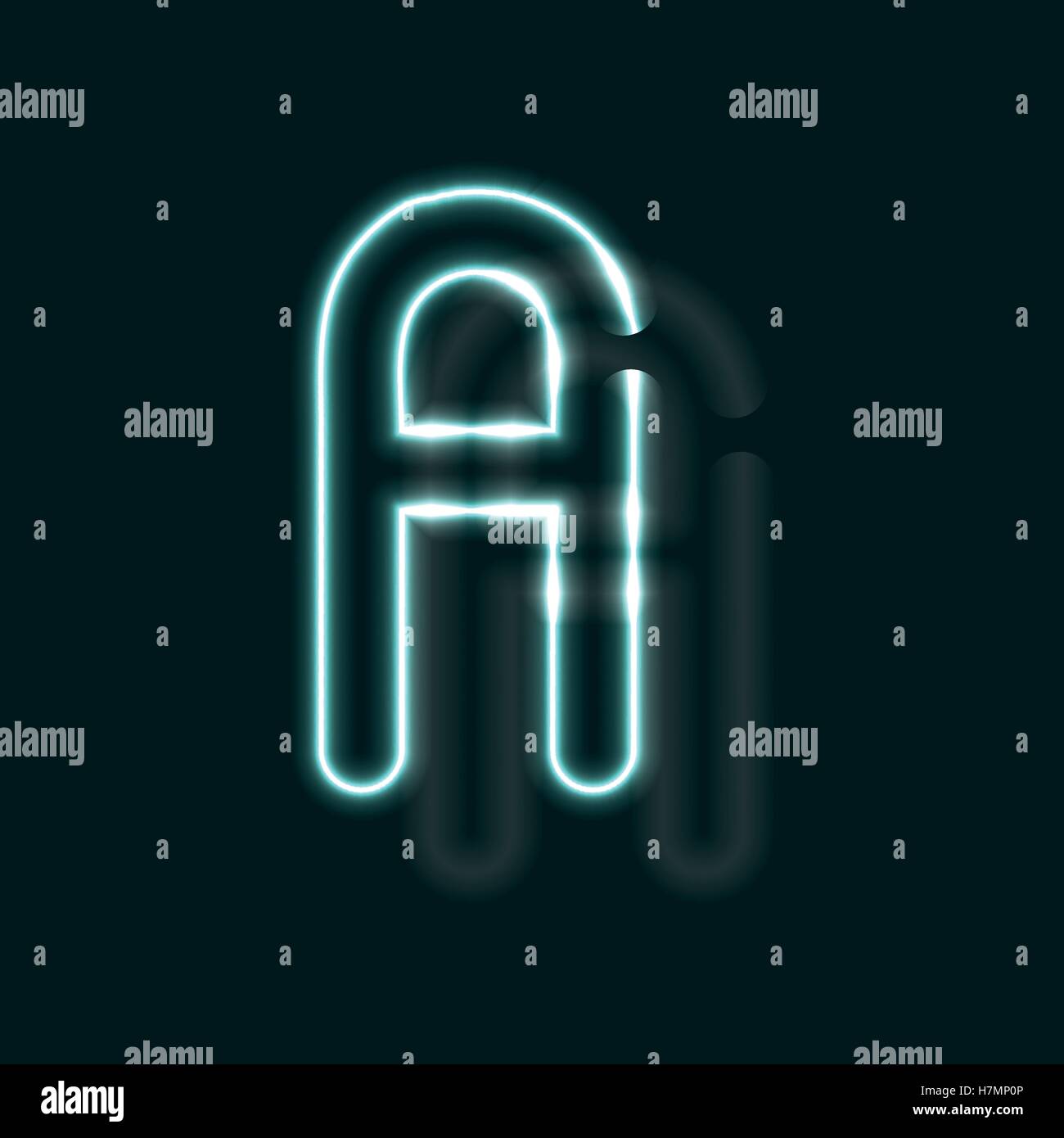 Alphabet au néon. Police de contour lumineux. Lettre vecteur réaliste de tubes au néon. Vector illustration. ABC inhabituelle. Illustration de Vecteur