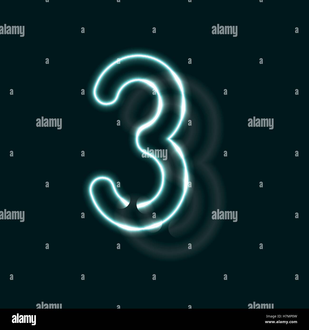 Alphabet au néon. Police de contour lumineux. Lettre vecteur réaliste de tubes au néon. Vector illustration. ABC inhabituelle. Illustration de Vecteur