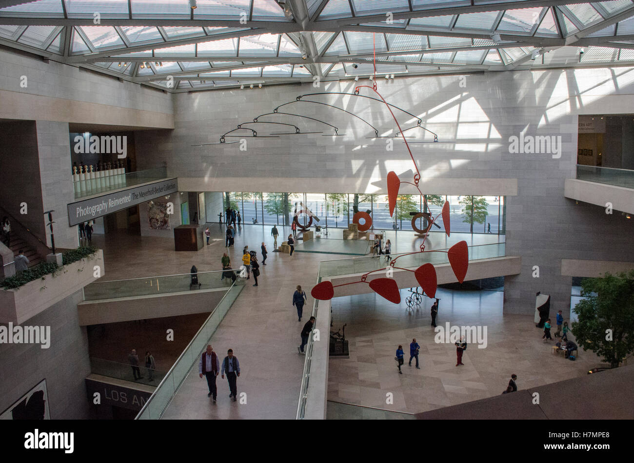 National Gallery of Art, Bâtiment Est, vu de la terrasse du dernier étage du restaurant. Banque D'Images