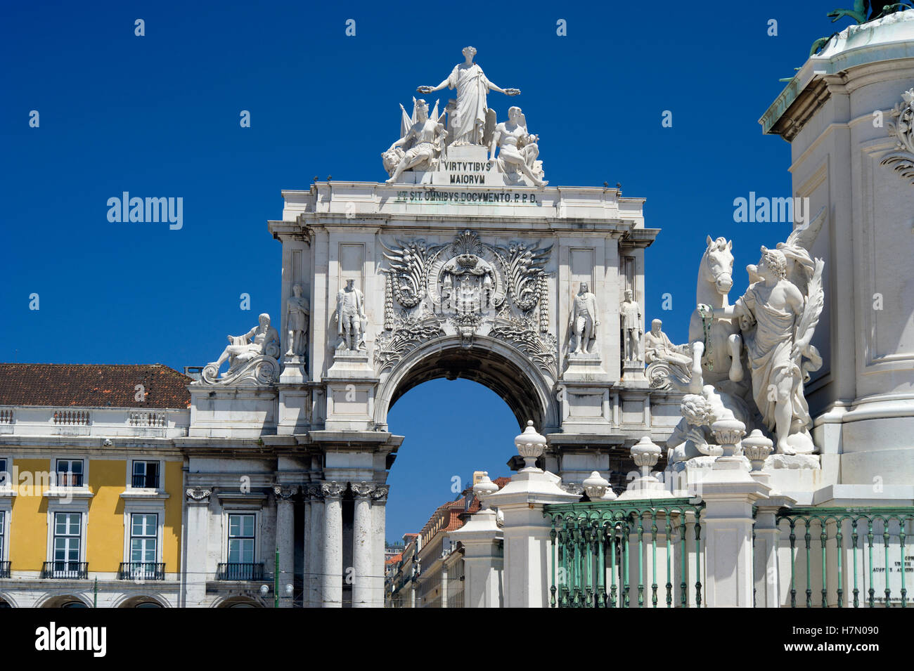 Portugal, Lisbonne, Praca do Comercio, l'Arco do Triunfo Banque D'Images
