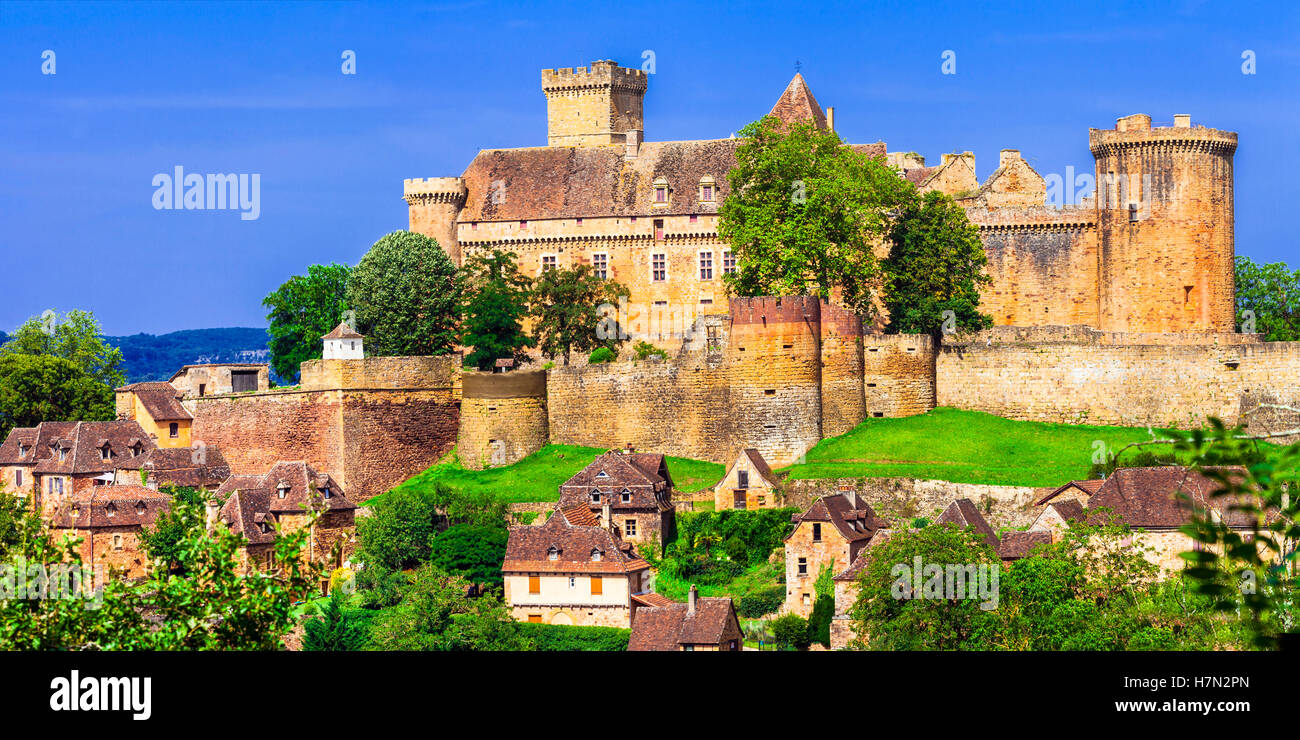 Grands châteaux de France- Chateau Bretenoux en Dordogne Banque D'Images Grands châteaux de France- Chateau Bretenoux en Dordogne Banque D'Images