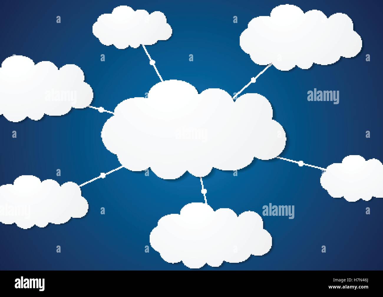 Communication serveur nuages tech abstract design. Réseau concept bleu fond vecteur Illustration de Vecteur