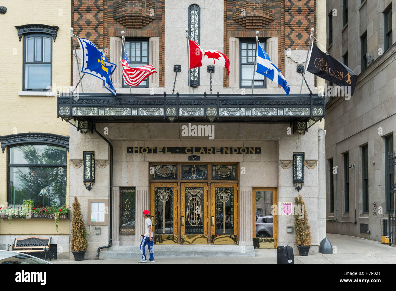 Clarendon Hotel, et l'art déco et art nouveau hotel dans le Vieux Québec, Québec, Canada Banque D'Images