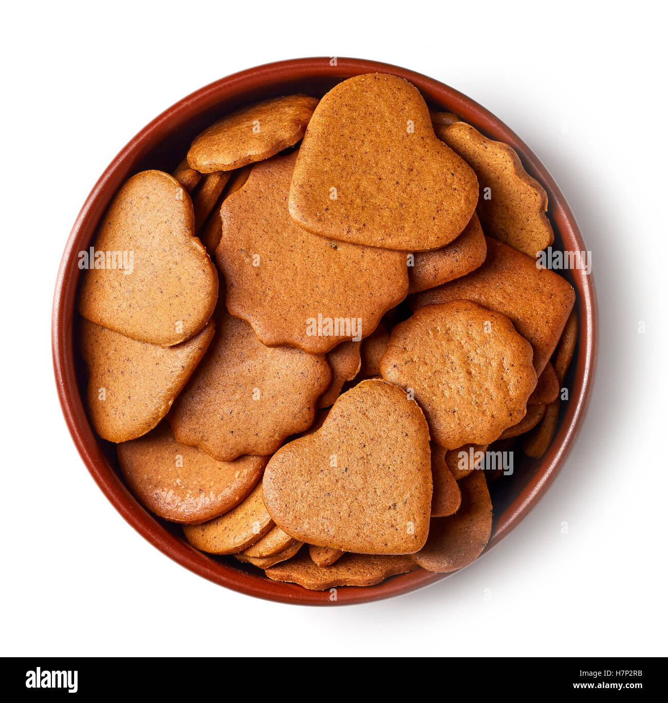 Bol de biscuits de Noël isolé sur fond blanc, vue du dessus Photo Stock -  Alamy