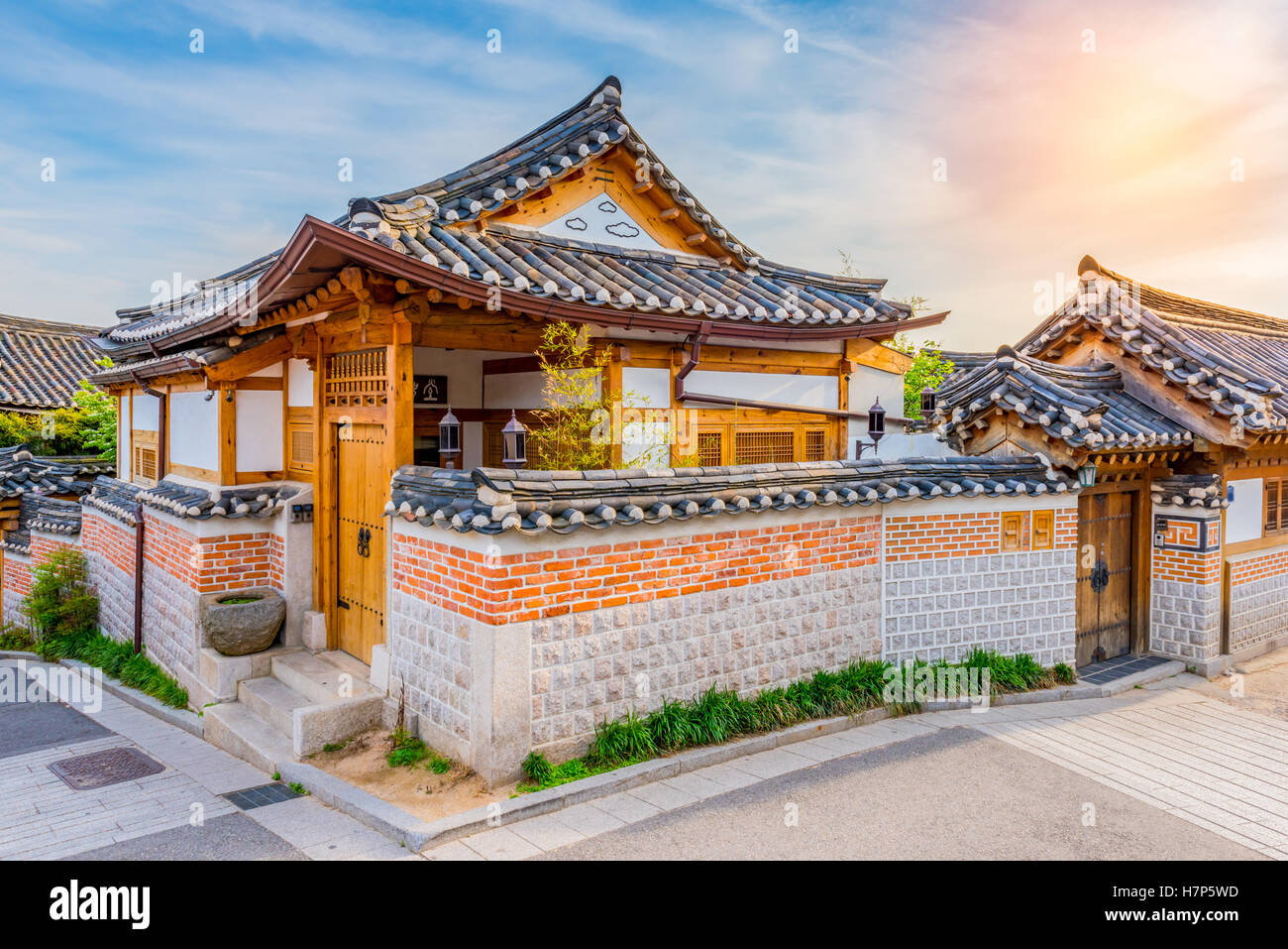 Le village de Bukchon Hanok à Séoul, Corée du Sud. Banque D'Images
