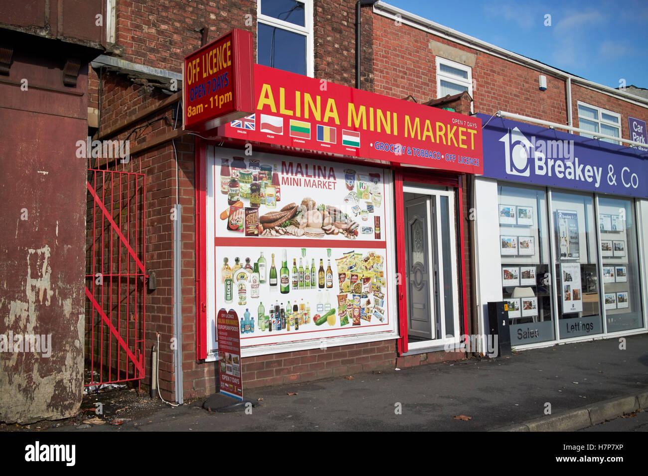 L'alimentation de l'Europe de mini-marché wigan england uk Banque D'Images