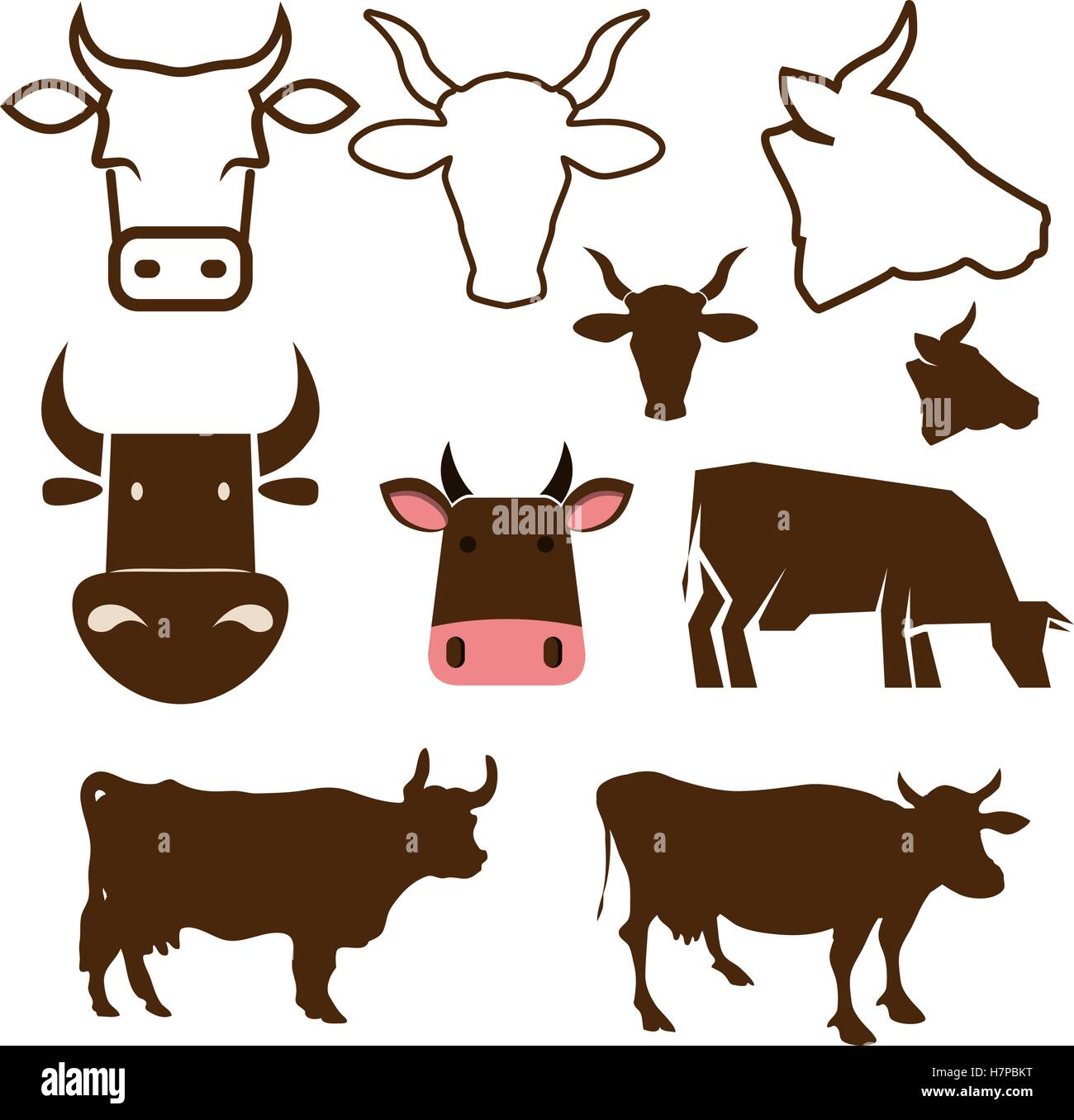 étiquettes de vache Illustration de Vecteur