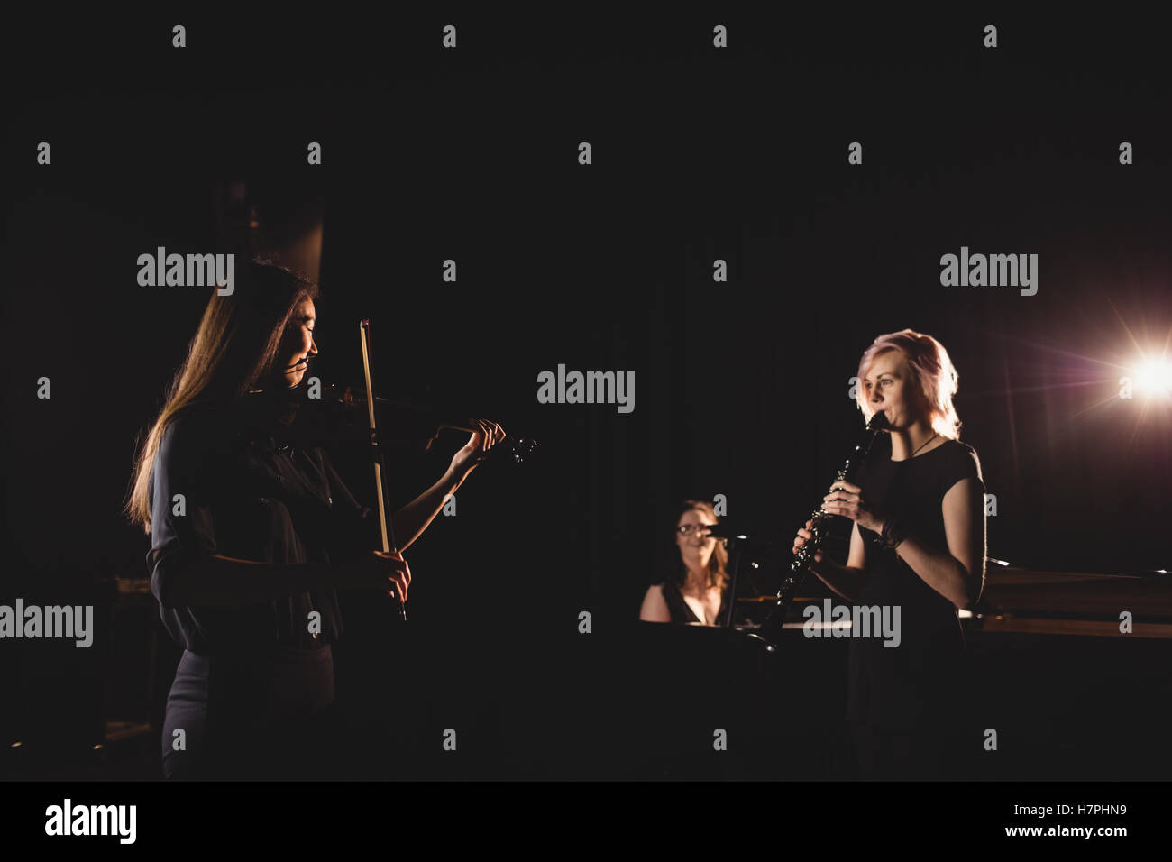 Les femmes jouant différents instrument Banque D'Images