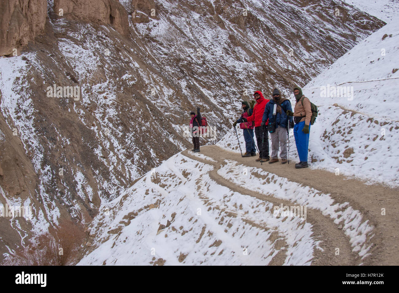 Le Ladakh Randonnée d'hiver Banque D'Images
