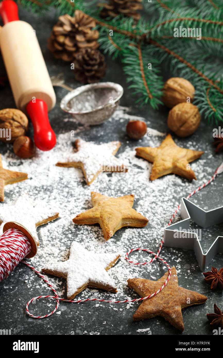 Les biscuits de Noël. Selective focus Banque D'Images