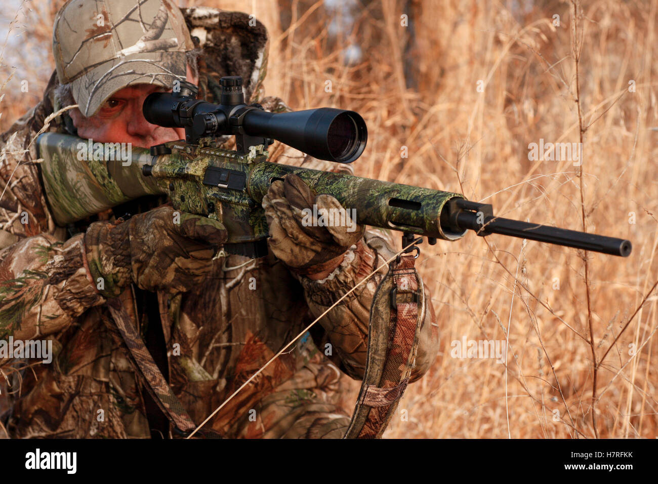 Carabine Hunter Predator visant Banque D'Images