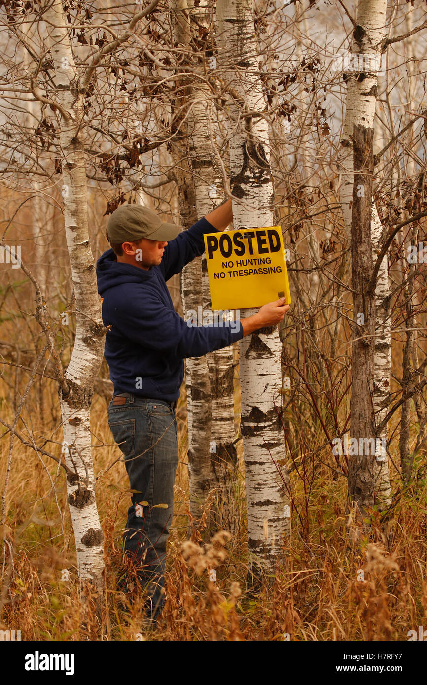 Propriétaire de l'affichage de l'utilisation des terres Sign Banque D'Images